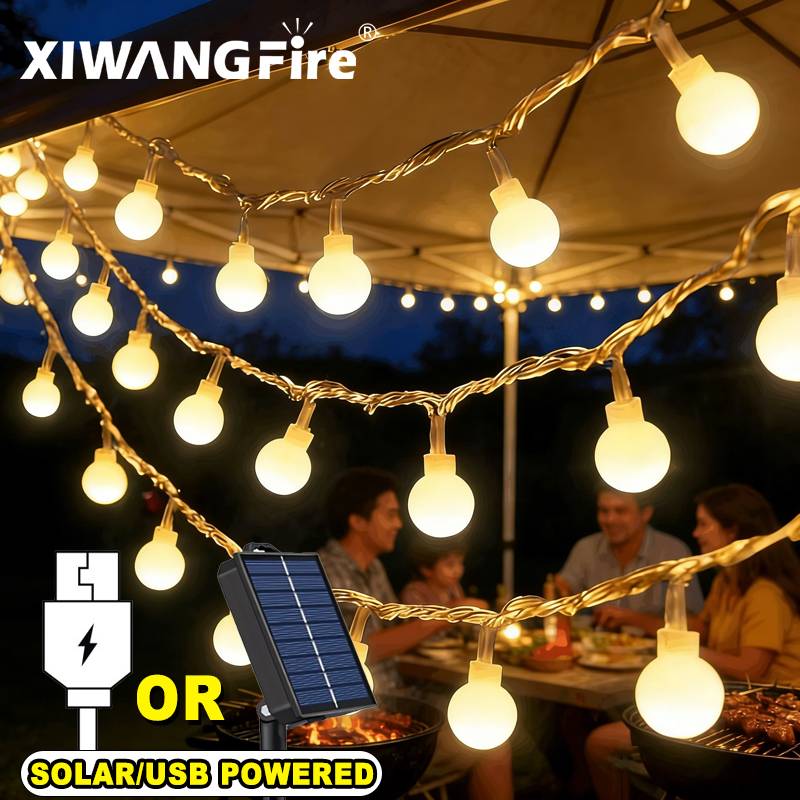Lighting Decoration For Home - Lampki solarne/USB/bateryjne, 3-10M, kule LED, wodoodporne,