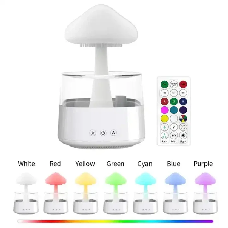 Mushroom Table Lamp - Nawilżacz Powietrza Chmura i Krople Deszczu