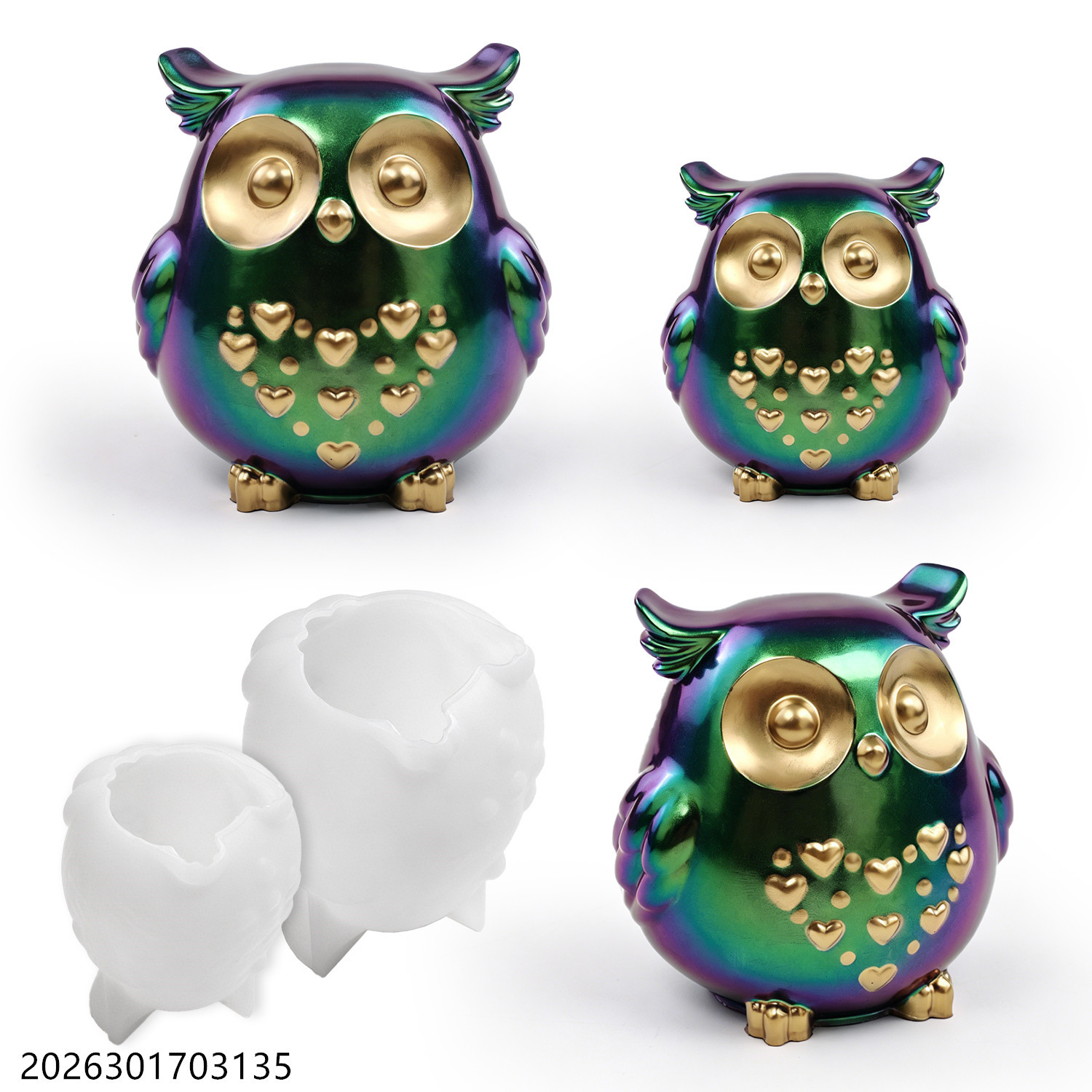 Candle Holder Set - Forma Silikonowa Sowa 3D Zestaw do