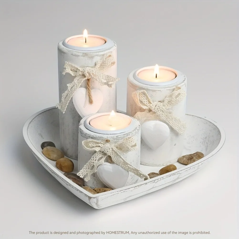 Drewniany zestaw świeczników,  – Candle Holder Set recenzja i cena
