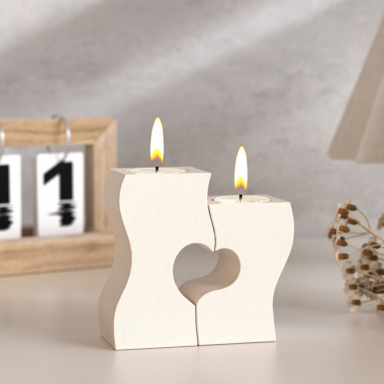 S Heart Candlestick Silicone M – Candle Holder Set recenzja i cena