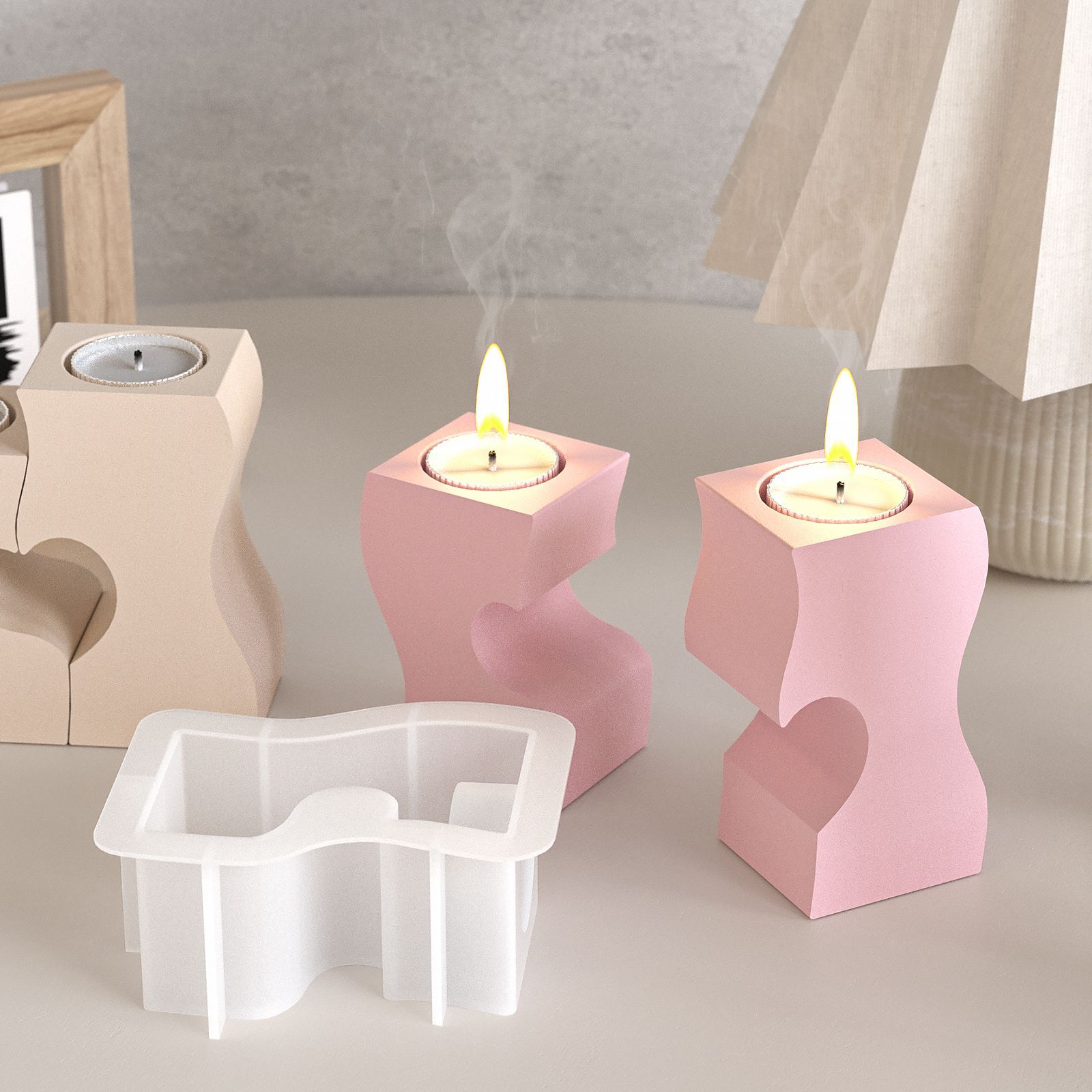 S Heart Candlestick Silicone M – Candle Holder Set recenzja i cena