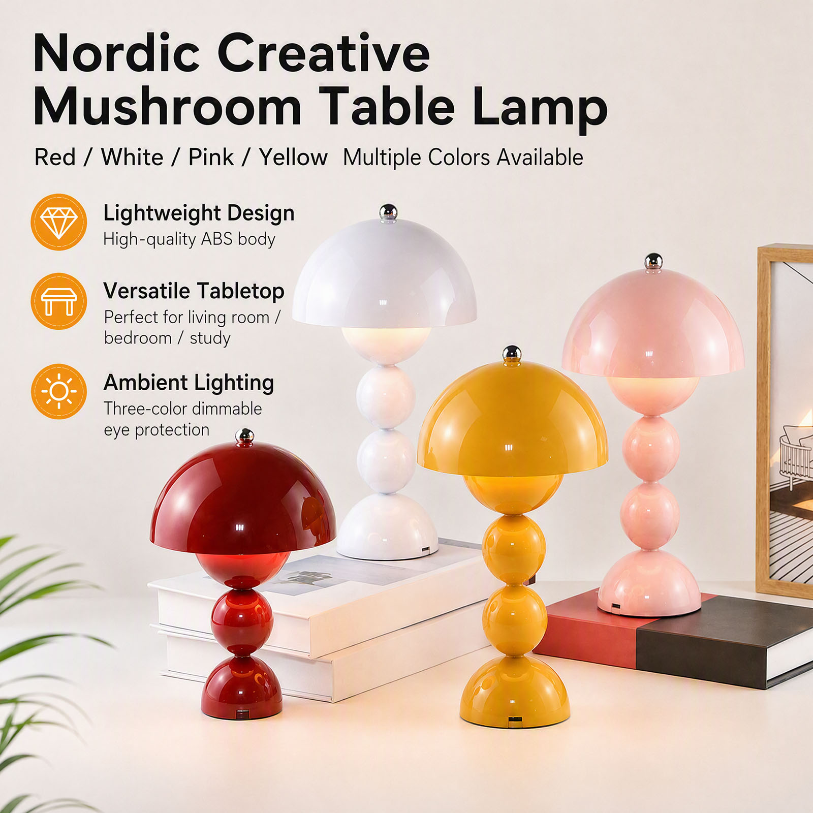 Retro lampa stołowa LED w kszt – Mushroom Table Lamp recenzja i cena
