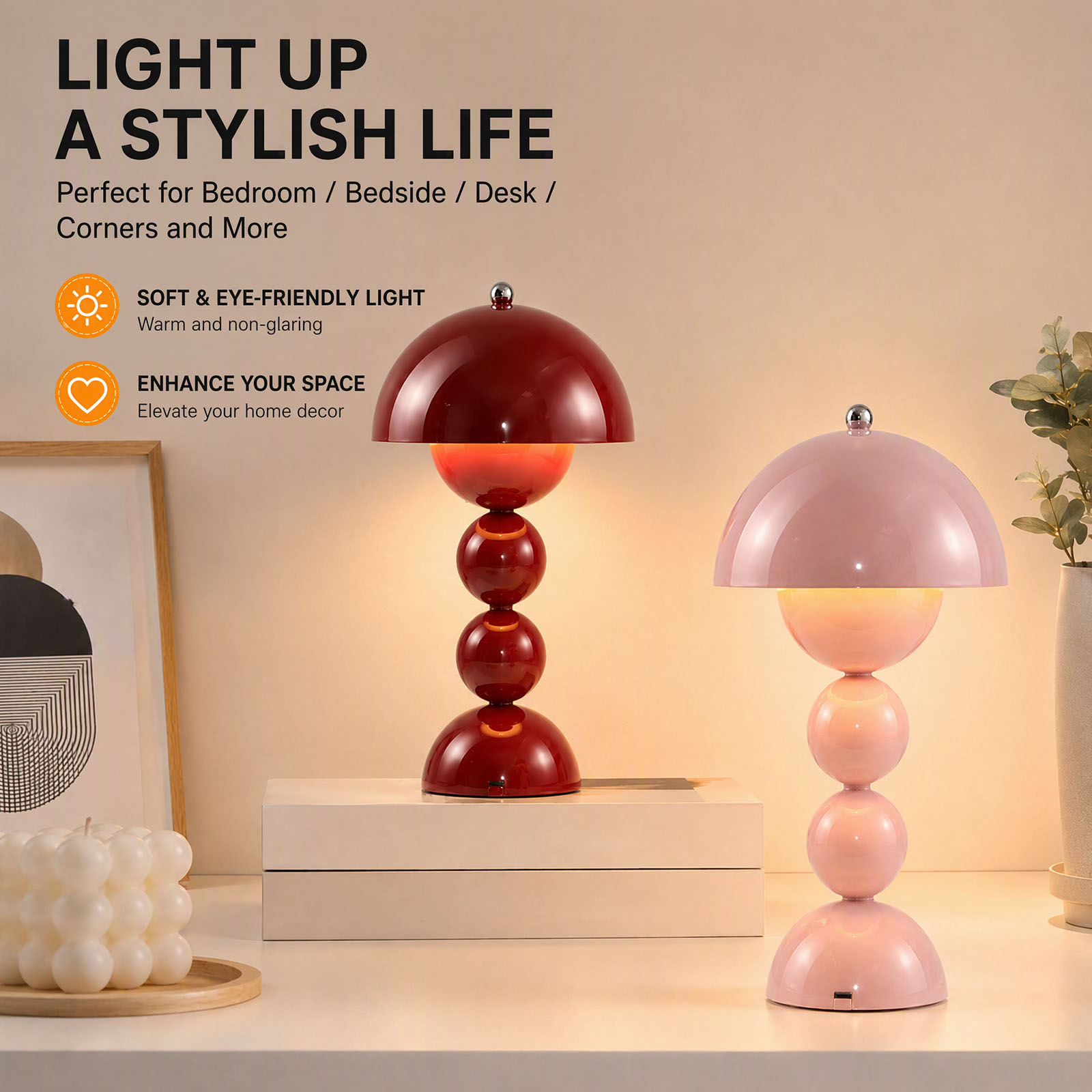 Retro lampa stołowa LED w kszt – Mushroom Table Lamp recenzja i cena