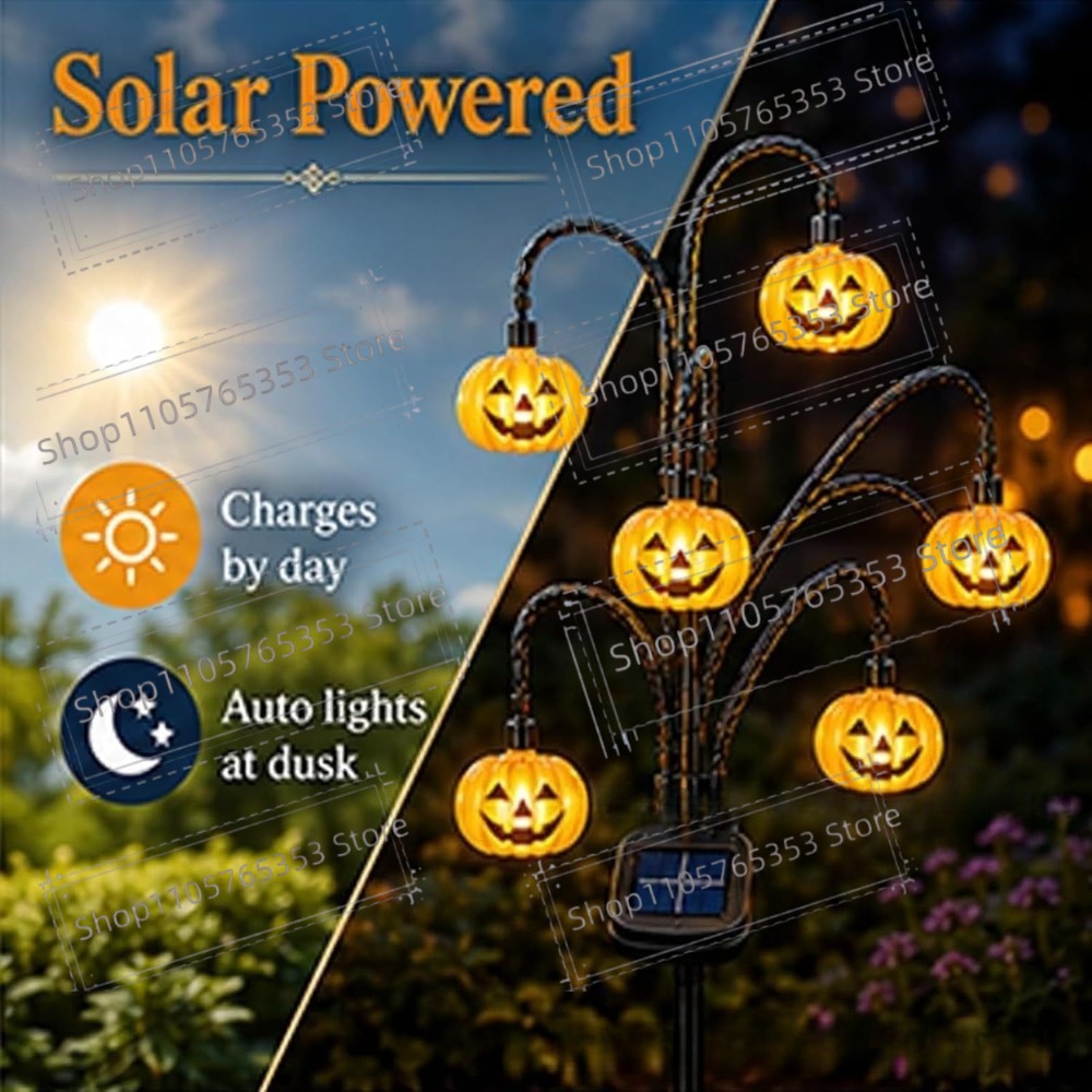 Halloweenowa lampa solarna na  – Lighting Tree Decor recenzja i cena