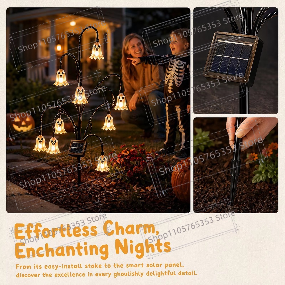 Halloweenowa lampa solarna na  – Lighting Tree Decor recenzja i cena