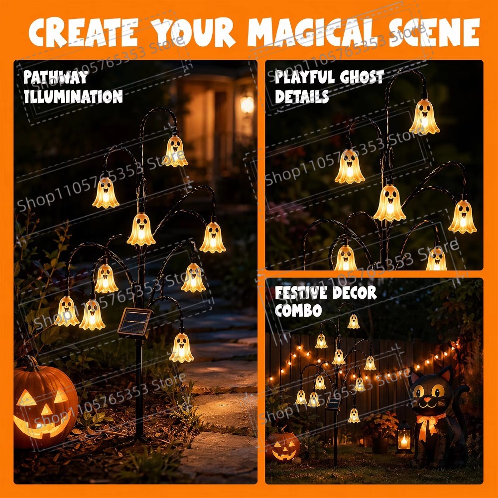 Halloweenowa lampa solarna na  – Lighting Tree Decor recenzja i cena